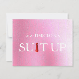 Time to Suitup Blur Background Red Tie Blur Invitation
