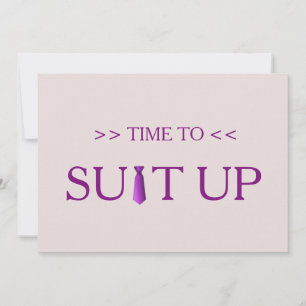 Time to Suitup Purple Tie Invitation
