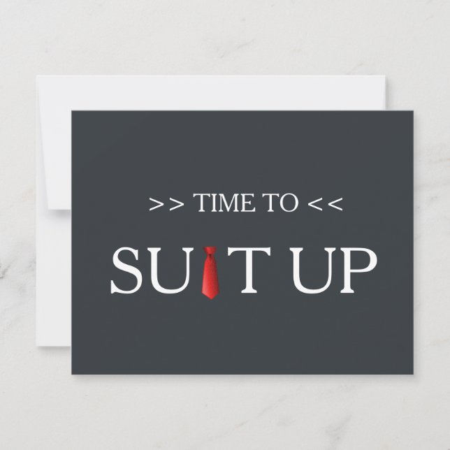Time to Suitup Red Tie Invitation (Front)