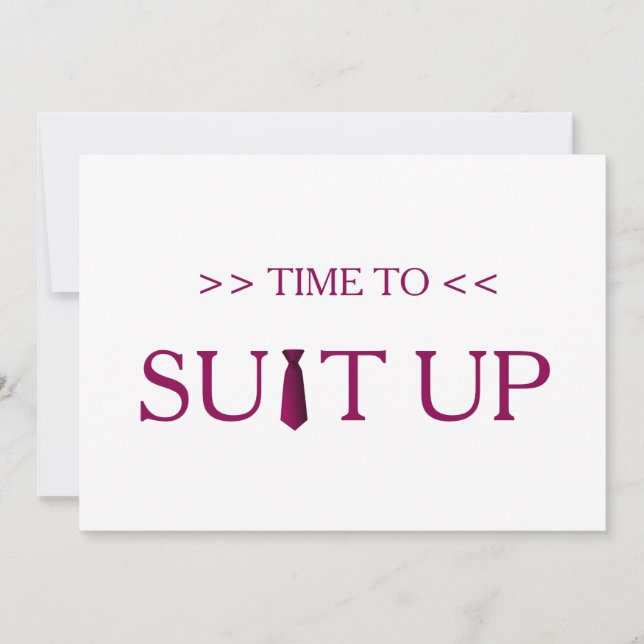 Time to Suitup White Background Invitation (Front)