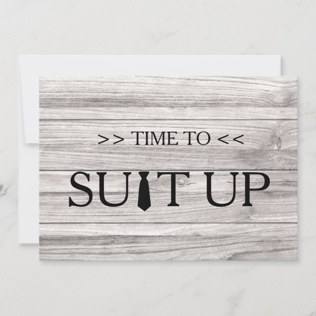 Time to Suitup White Background Invitation (Front)