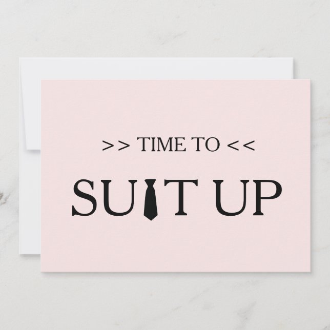 Time to Suitup White Background Invitation (Front)