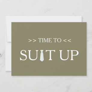 Time to Suitup White Tie Invitation