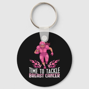 Time To Tackle Breast Cancer Awareness Footll Girl Key Ring