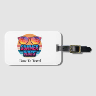 Time To Travel Summer Vibes Passport Holder Luggage Tag