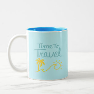 Time to Travel Two-Tone Coffee Mug