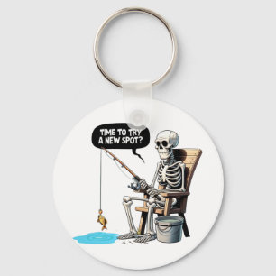 Time To Try A New Spot Funny Fishing Key Ring