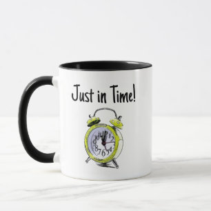 Time to Wake Up Yellow Alarm Clock Drawing Mug