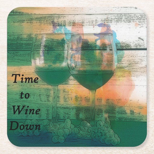 Time to Wine Down Paper Coasters (Front)