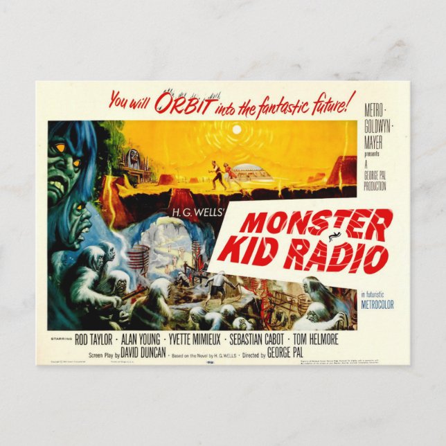 Time Travel Postcard from Monster Kid Radio (Front)