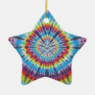 Time Travel Tunnel Tie Dye Ceramic Ornament