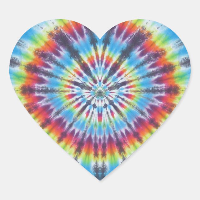 Time Travel Tunnel Tie Dye Heart Sticker (Front)