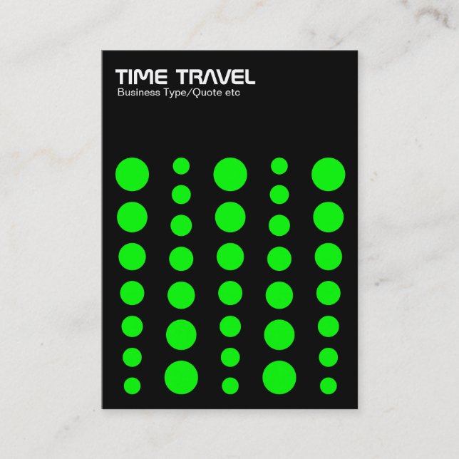 Time Travel v1.2 - Green on Black Business Card (Front)