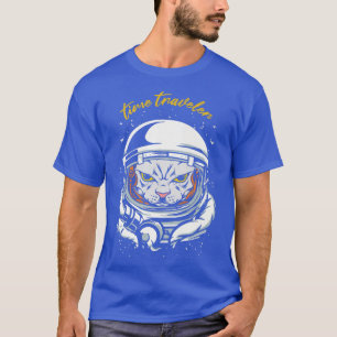 Time Traveler Cat Astronaut Time Travel Space Ship T-Shirt