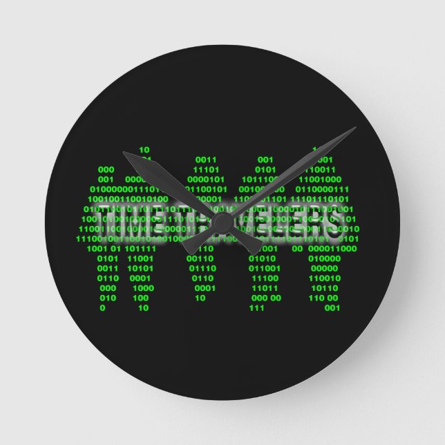 Time travelers - binary code round clock (Front)