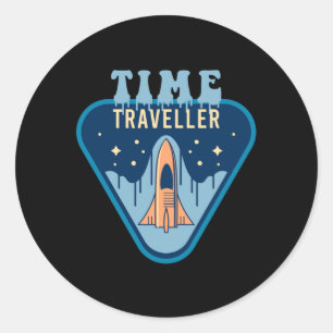 Time Traveller Science Fiction Space Ship Gift Classic Round Sticker