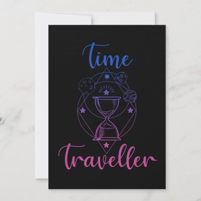 Time Traveller Space Science Fiction Future Past G Invitation (Front)