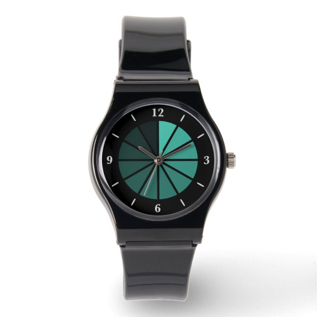 Time Traveller Watch With Light To Dark Turquoise  (Front)