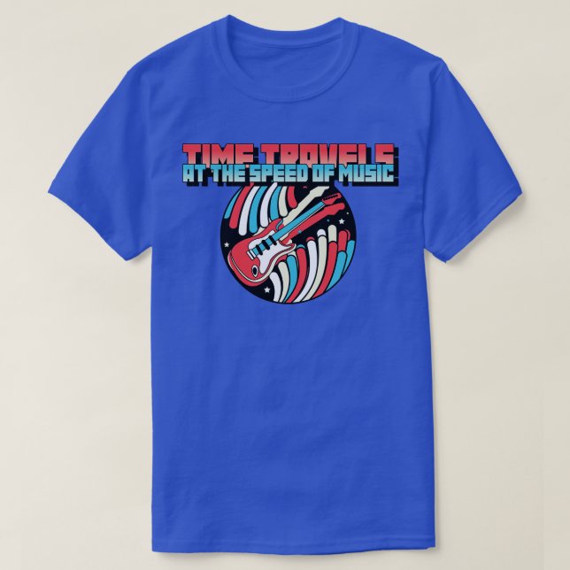 Time Travels At The Speed Of Music Retro T-Shirt (Design Front)