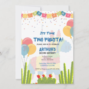 Time Two Fiesta 2nd Birthday Pinata Invitation