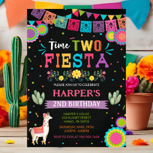Time Two Fiesta   Mexican 2nd Birthday Invitation