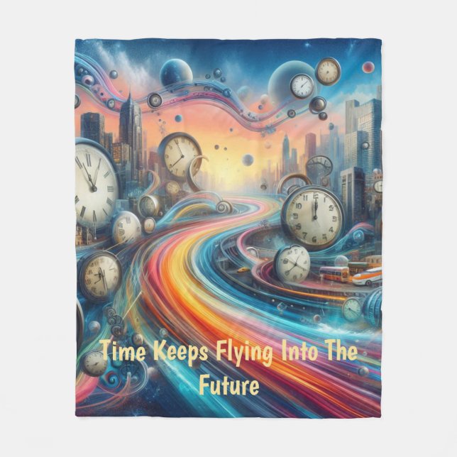 Time Warp Road Trip Fleece Blanket (Front)