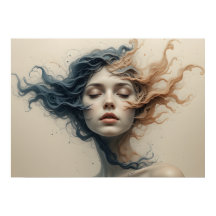 Time-Warped Faces Poster Abstract Wall Art