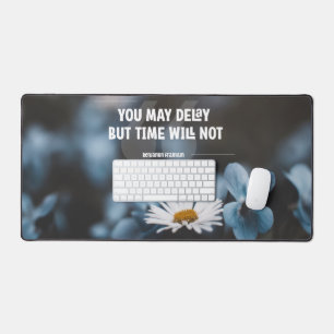 Time Will Not Desk Mat