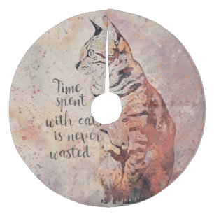 Time with Cats Fleece Tree Skirt