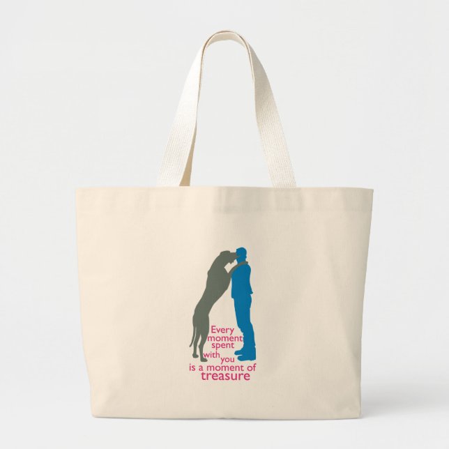 Time with your Dane Large Tote Bag (Front)
