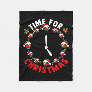 Time Xmas Costume Volleyball Equipment As Clock Fu Fleece Blanket