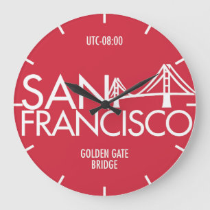 Time Zone Typography Wall Clock San Francisco