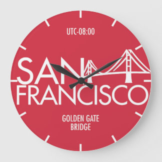 Time Zone Typography Wall Clock San Francisco