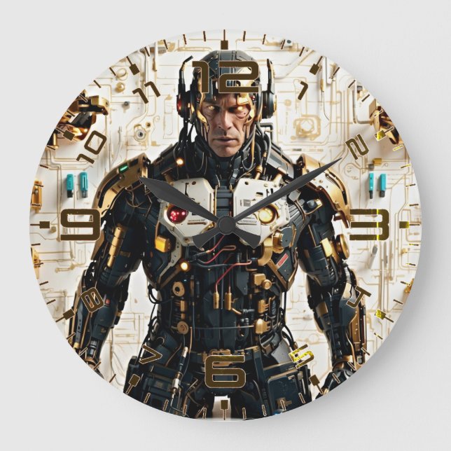 Timeborg: Retro Futurism Wall Clock (Front)