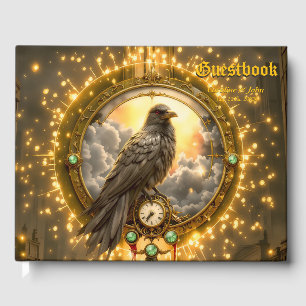 Timekeeper Raven – Gothic Clockwork Guest Book