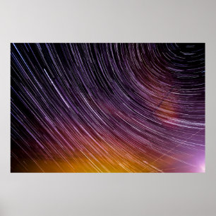 Timelapse photo of starry sky poster