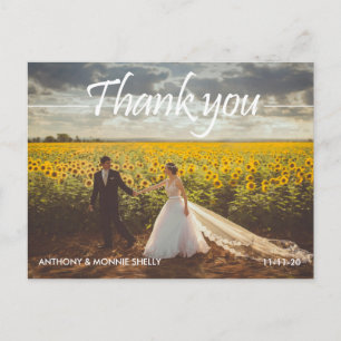 Timeless 2 Photo Wedding Thank You Postcard