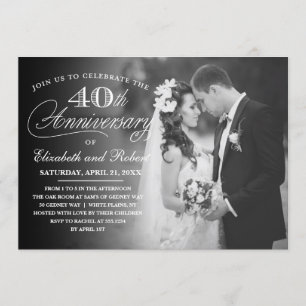 Timeless 40th Anniversary Party Photo Invitation