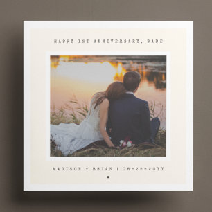 Timeless and Minimalist 1st Wedding Anniversary  Card