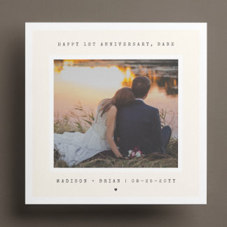 Timeless and Minimalist 1st Wedding Anniversary Card