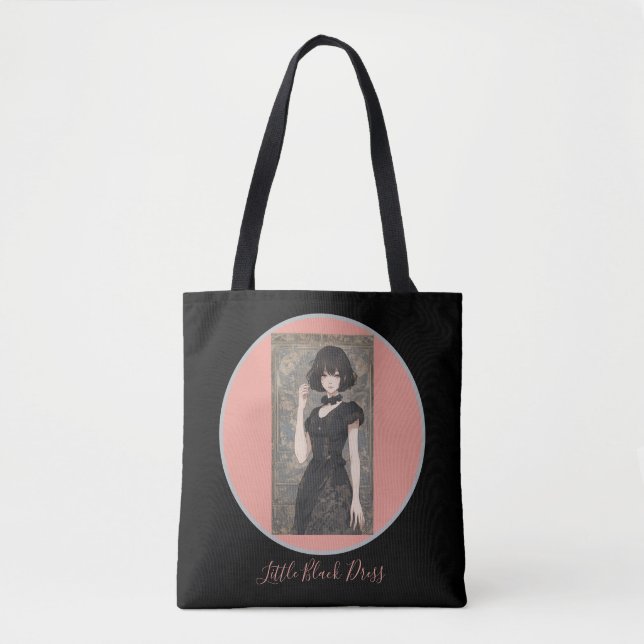Timeless Anime LBD Print Little Black Dress Tote Bag (Front)