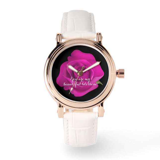Timeless Anniversary Gift for Her - Velvet Rose  Watch (Front)