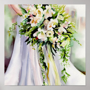 Timeless Beauty, Bridal Cascading Bouquet 1, Poster