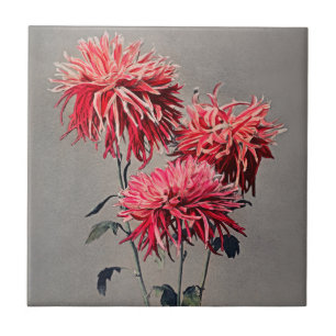 Timeless Beauty of Japanese Art - Flowers Ceramic Tile