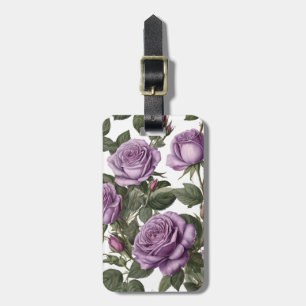 "Timeless Beauty: Purple Provincial Vintage Roses" Luggage Tag