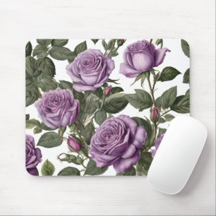 "Timeless Beauty: Purple Provincial Vintage Roses" Mouse Pad