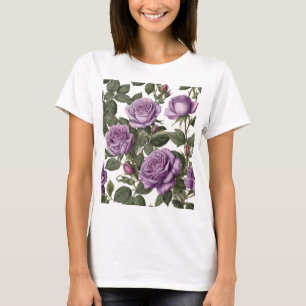"Timeless Beauty: Purple Provincial Vintage Roses" T-Shirt