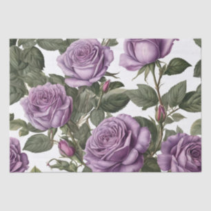 "Timeless Beauty: Purple Provincial Vintage Roses" Tissue Paper