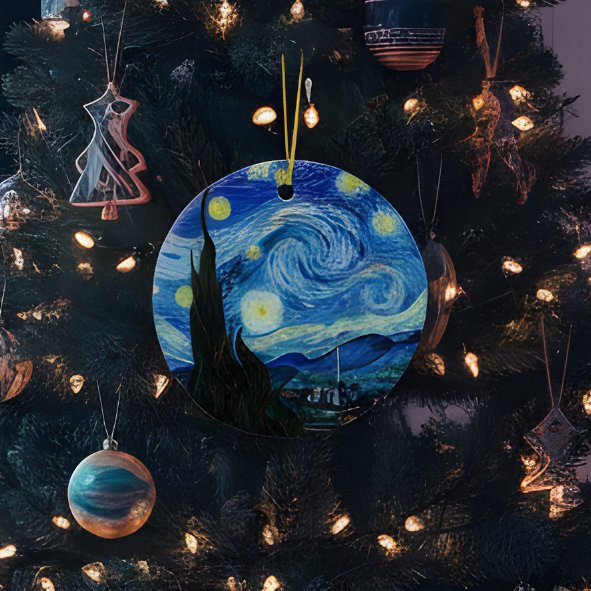 Timeless Beauty - Vincent Van Gogh's Starry Night  Ceramic Ornament (Creator Uploaded)