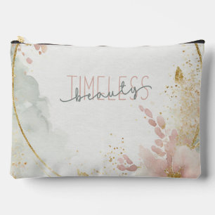 Timeless Beauty – Zalara Luxe Tan & Gold Marble Accessory Pouch